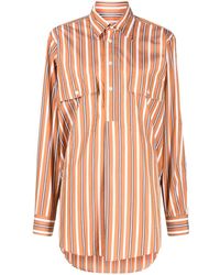 Plan C - Stripe-pattern Cotton Shirt - Lyst