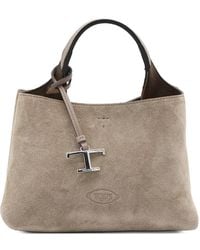 Tod's - Taupe Leather Handbag - Lyst