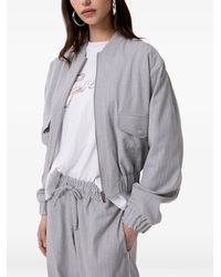 Gaelle Paris - Logo-Embroidered Zipped Bomber Jacket - Lyst