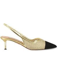Aquazzura - Gia Mesh Sling Pumps 50 - Lyst