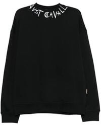 Just Cavalli - Logo-Print Ribbed-Trim Sweater - Lyst