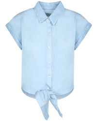 120% Lino - Chemise À Taille Nouée - Lyst