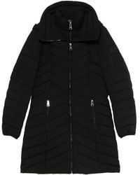 DKNY - Zip-Up Quilted Parka Coat - Lyst