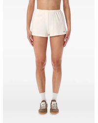 Sporty & Rich - Ribbed-Knit Logo-Patch Shorts - Lyst