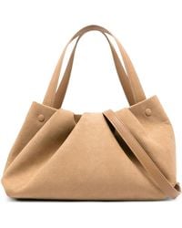 THEMOIRÈ - Pleated Suede Tote Bag - Lyst