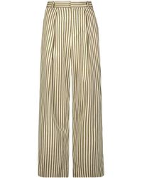 Mara Hoffman - Stripe-print Straight-leg Cropped Trousers - Lyst