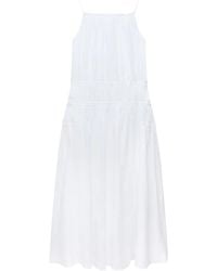 Another Tomorrow - Gathered Scoop-Back Dress - Lyst