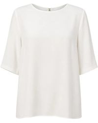 Twinset - Logo-Plaque Satin Blouse - Lyst