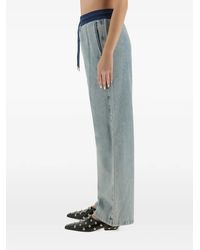 Moschino - Wide Leg Cotton Jeans - Lyst