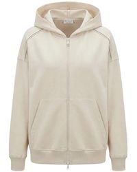 Brunello Cucinelli - Stretch Cotton Lightweight French Terry Monili Hoodie - Lyst