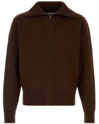 Entire studios - Zip-Up Ribbed-Trim Cardigan - Lyst