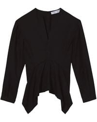 Proenza Schouler - V-Neck Cotto Poplin Top - Lyst