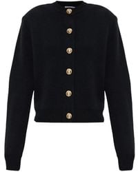 Balmain - Shoulder-Pad Button-Up Wool Cardigan - Lyst