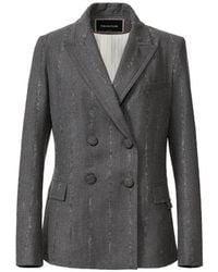 Fabiana Filippi - Double-Breasted Pinstriped Jacket - Lyst