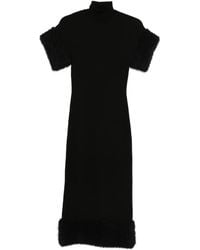 Moschino - Midi-Jurk Met Afwerking Van Imitatiebont En Col - Lyst