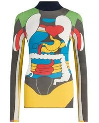 Jean Paul Gaultier - Body Map Print Long-Sleeved Top - Lyst