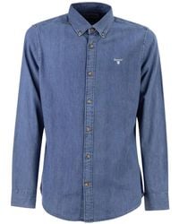 Barbour - Logo-Embroidered Denim Shirt - Lyst