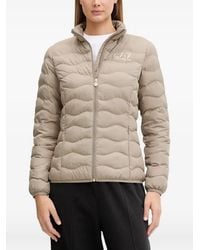 EA7 - Quilted Logo-Print Jacket - Lyst