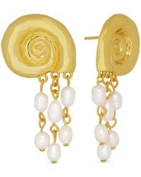 Ottoman Hands - Shell-Pearl Beaded Earrings - Lyst