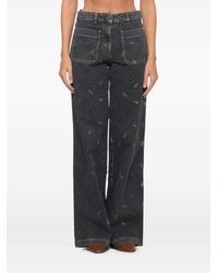 Etro - Jean À Pois Et Fleurs Brodées - Lyst