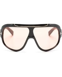 Tom Ford - Gafas de sol con montura envolvente y placa del logo - Lyst