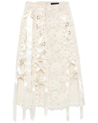 Simone Rocha - Lace-Up Floral-Lace Midi Skirt - Lyst
