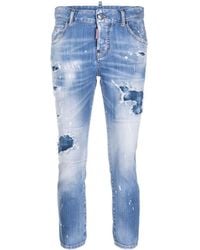 DSquared² - Distressed Cropped Jeans - Lyst