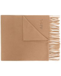 A.P.C. - Embroidered Virgin Wool Scarf - Lyst