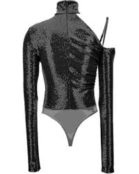 Versace Jeans Couture - Sequin-Embellished One-Shoulder Bodysuit - Lyst