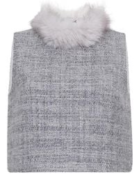 Cara Cara - Gina Faux-Fur-Trim Top - Lyst