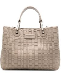 Emporio Armani - Woven Top Handle Tote Bag - Lyst