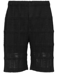 Homme Plissé Issey Miyake - Plissé-Effect Shorts - Lyst