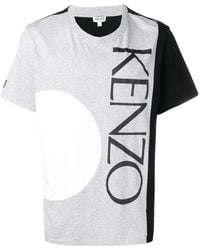 KENZO - T-Shirt Con Design Color-Block - Lyst