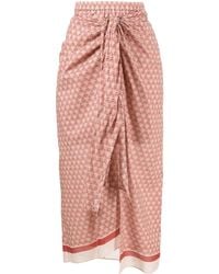 Brunello Cucinelli - Geometric-Pattern Wrap Skirt - Lyst