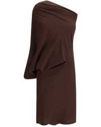 Rick Owens - Abito Monospalla Con Drappeggio - Lyst