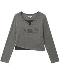 Musium Div. - Logo-Print Asymmetric-Hem T-Shirt - Lyst