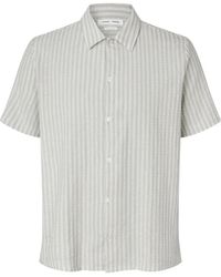 Samsøe & Samsøe - Avan Jx Stripe-Pattern Short-Sleeve Shirt - Lyst