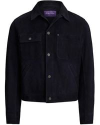 Ralph Lauren - Veste En Cuir À Boutonnière - Lyst
