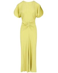 Victoria Beckham - Bela Ruched-Detail Midi Dress - Lyst