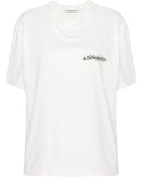 Alessandra Rich - T-shirt Verfraaid Met Kristallen - Lyst