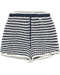 Palm Angels - Striped Knit Shorts - Lyst