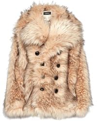 DSquared² - Double-Breasted Faux-Fur Coat - Lyst