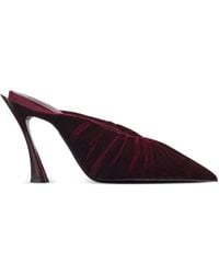 Mugler - 95Mm Pleated Pointed-Toe Heeled Mules - Lyst