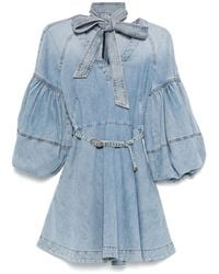 Zimmermann - Celeste Mini Dress With Puff Sleeves - Lyst
