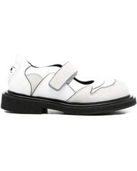 Moschino - Strap Panelled Leather Ballet Flats - Lyst