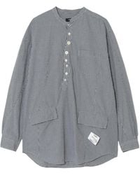 Undercover - Gingham-Check Band-Collar Shirt - Lyst