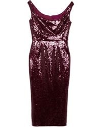 Roland Mouret - Sequinned Off-Shoulder Midi Dress - Lyst
