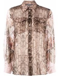 Alberta Ferretti - Snake-Print Silk Shirt - Lyst