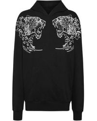 Philipp Plein - Tiger Logo-Print Cotton Hoodie - Lyst