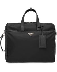 Prada - Re-Nylon And Saffiano Leather Briefcase - Lyst